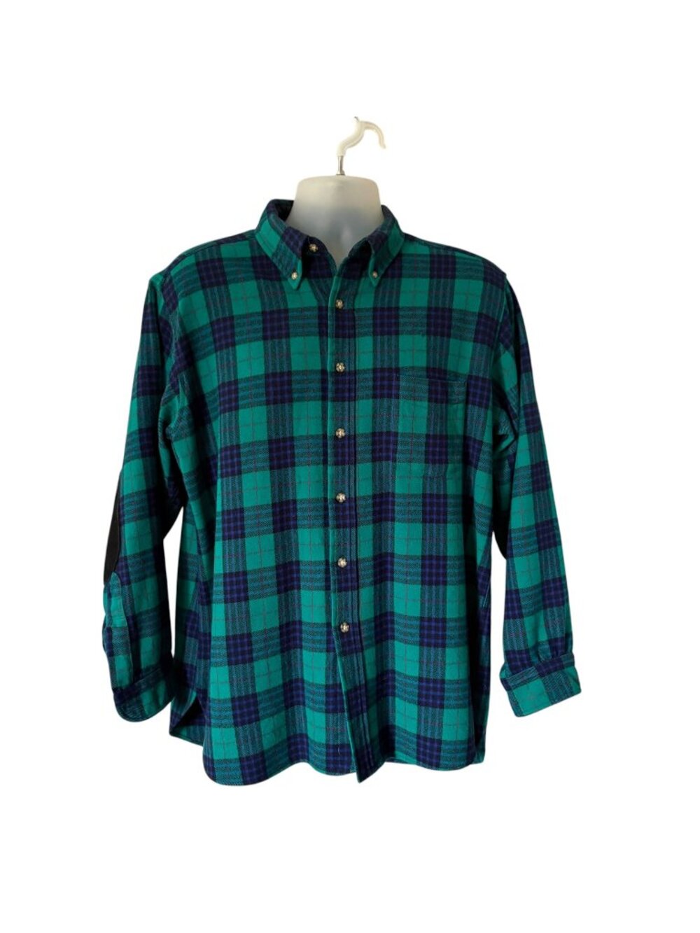 Lobo by Pendleton Mens Green Plaid Wool Flannel Shirt Vintage Made in USA XLarge
